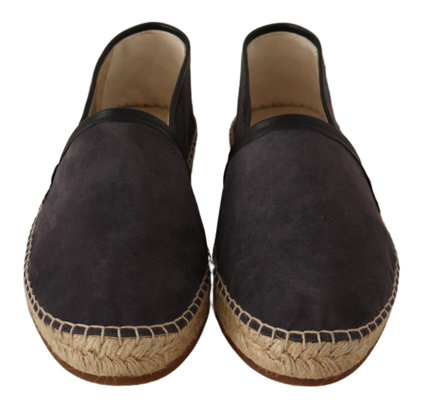 Dolce & Gabbana Elegant Gray Suede Espadrilles Slip-Ons