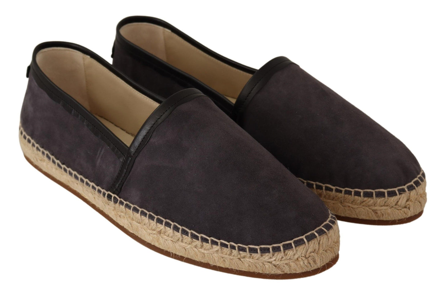 Dolce & Gabbana Elegant Gray Suede Espadrilles Slip-Ons