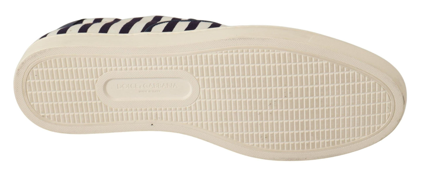 Dolce & Gabbana Elegant Striped Canvas Loafers