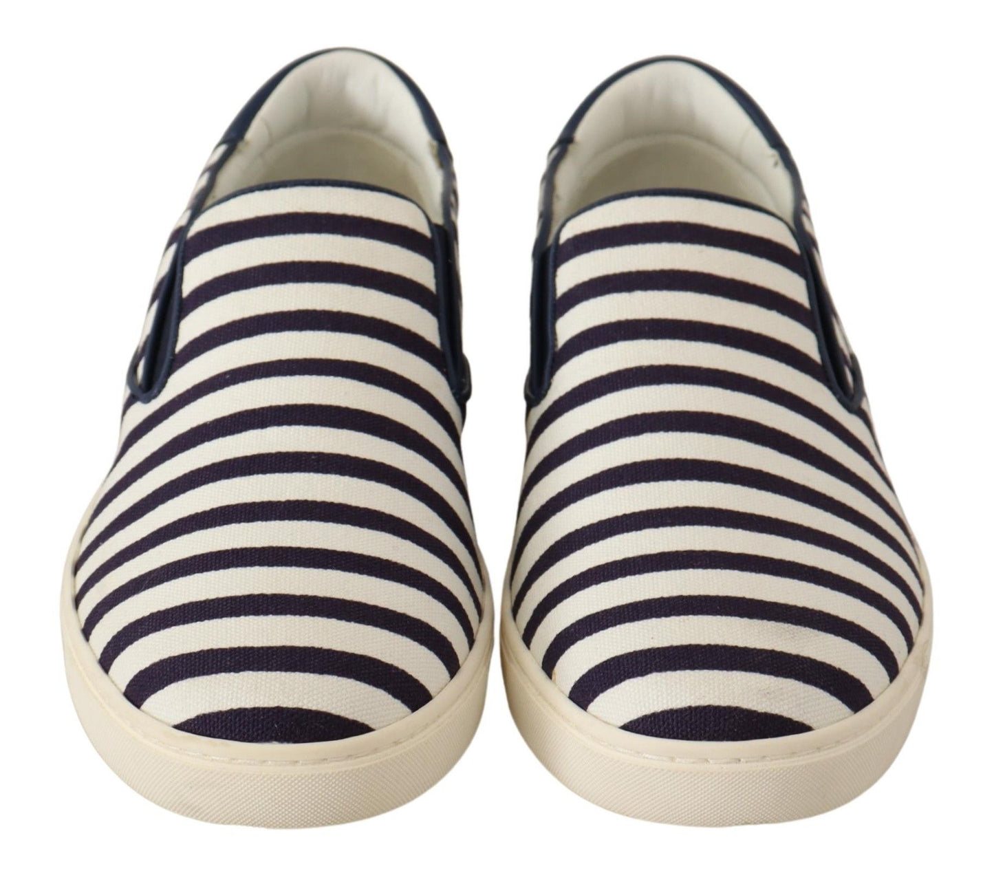 Dolce & Gabbana Elegant Striped Canvas Loafers