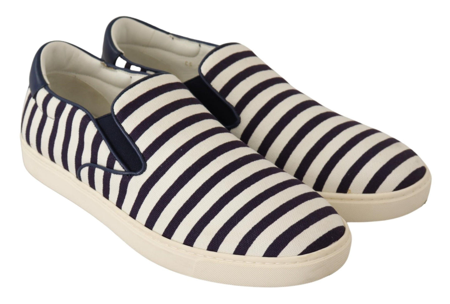 Dolce & Gabbana Elegant Striped Canvas Loafers