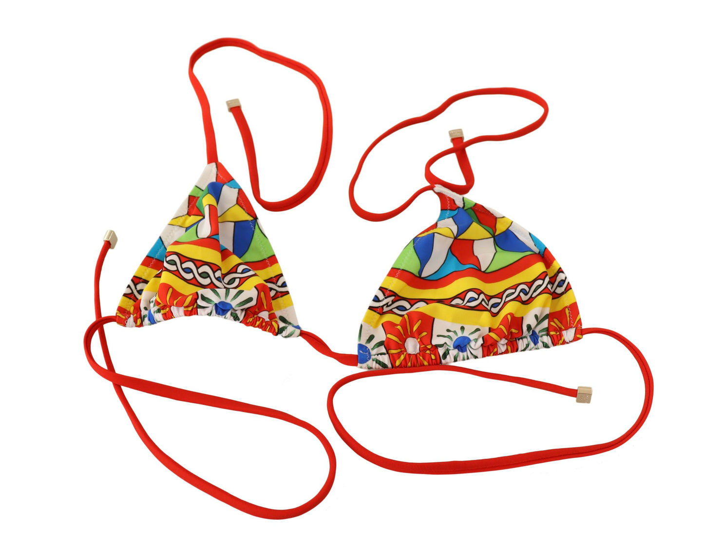 Dolce & Gabbana Multicolor Carretto Print Bikini Top