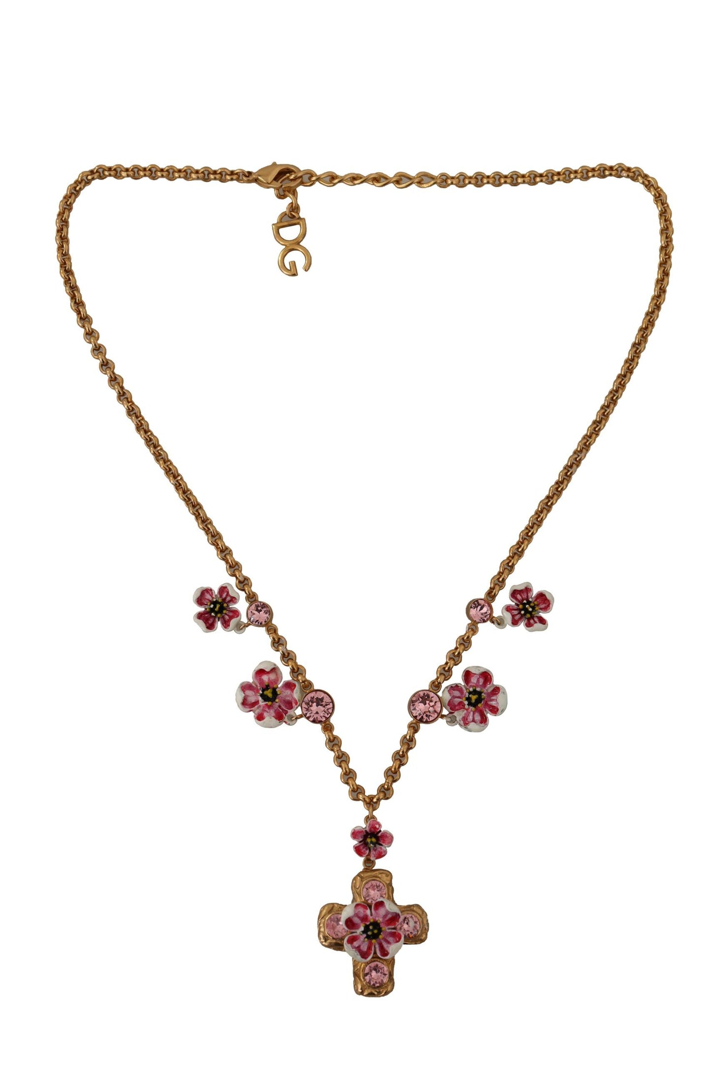 Dolce & Gabbana Elegant Gold Charm Cross Necklace