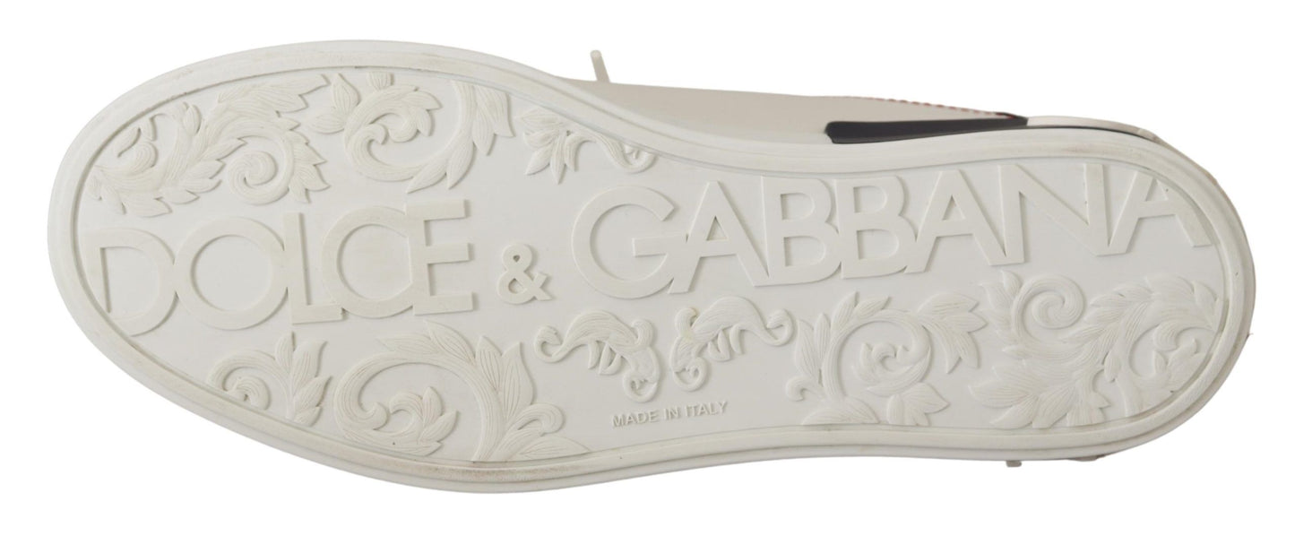 Dolce & Gabbana Sleek White Leather Casual Sneakers