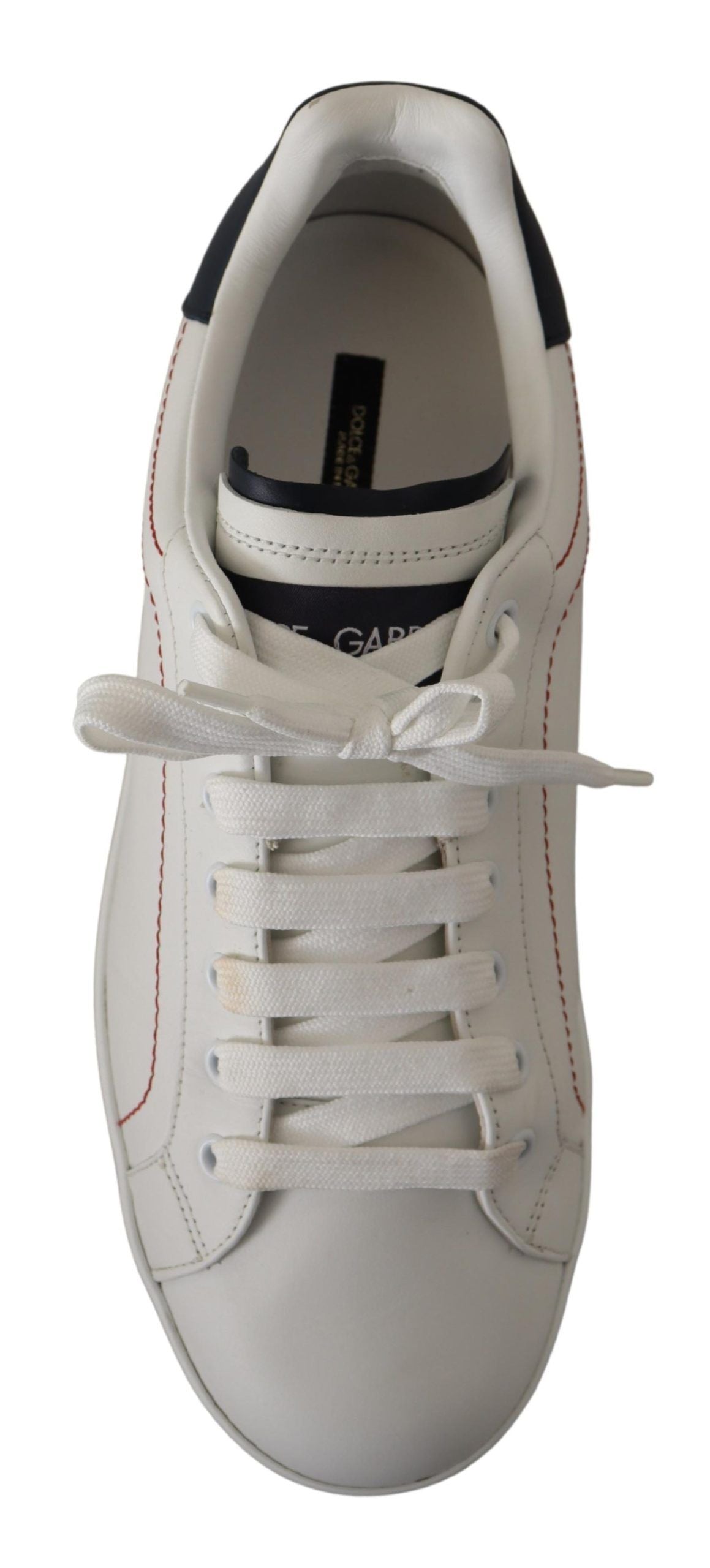 Dolce & Gabbana Sleek White Leather Casual Sneakers