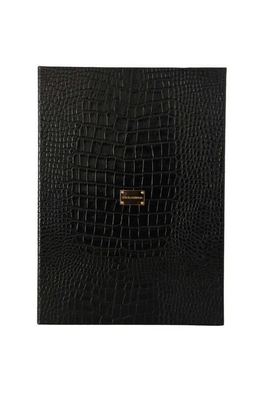 Dolce & Gabbana Elegant Black Leather Catalogue Case