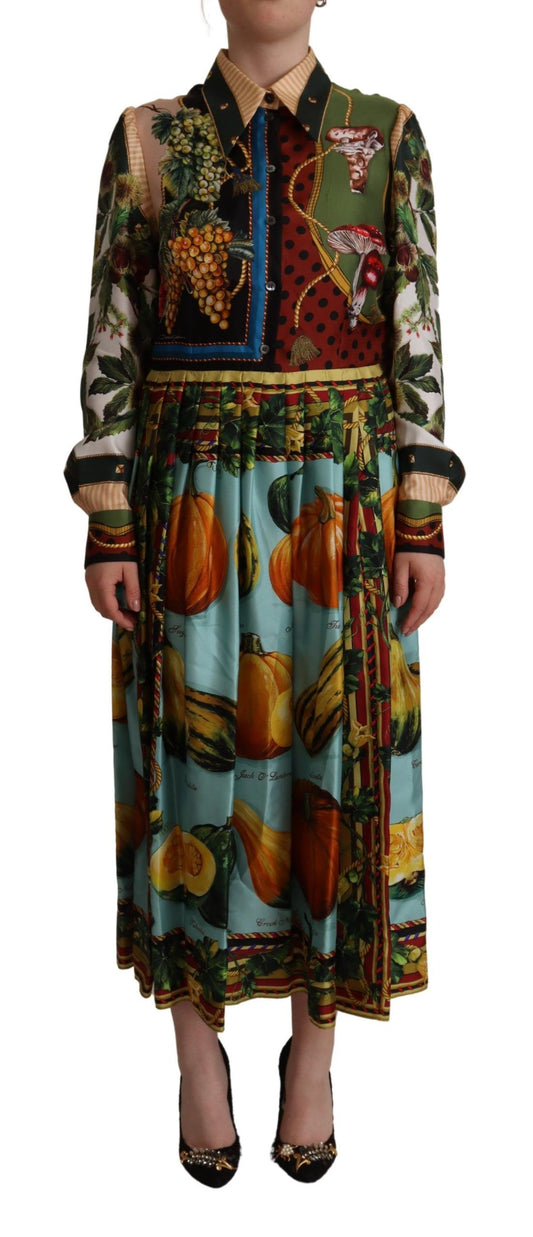 Dolce & Gabbana Elegant Multicolor Silk Long Dress