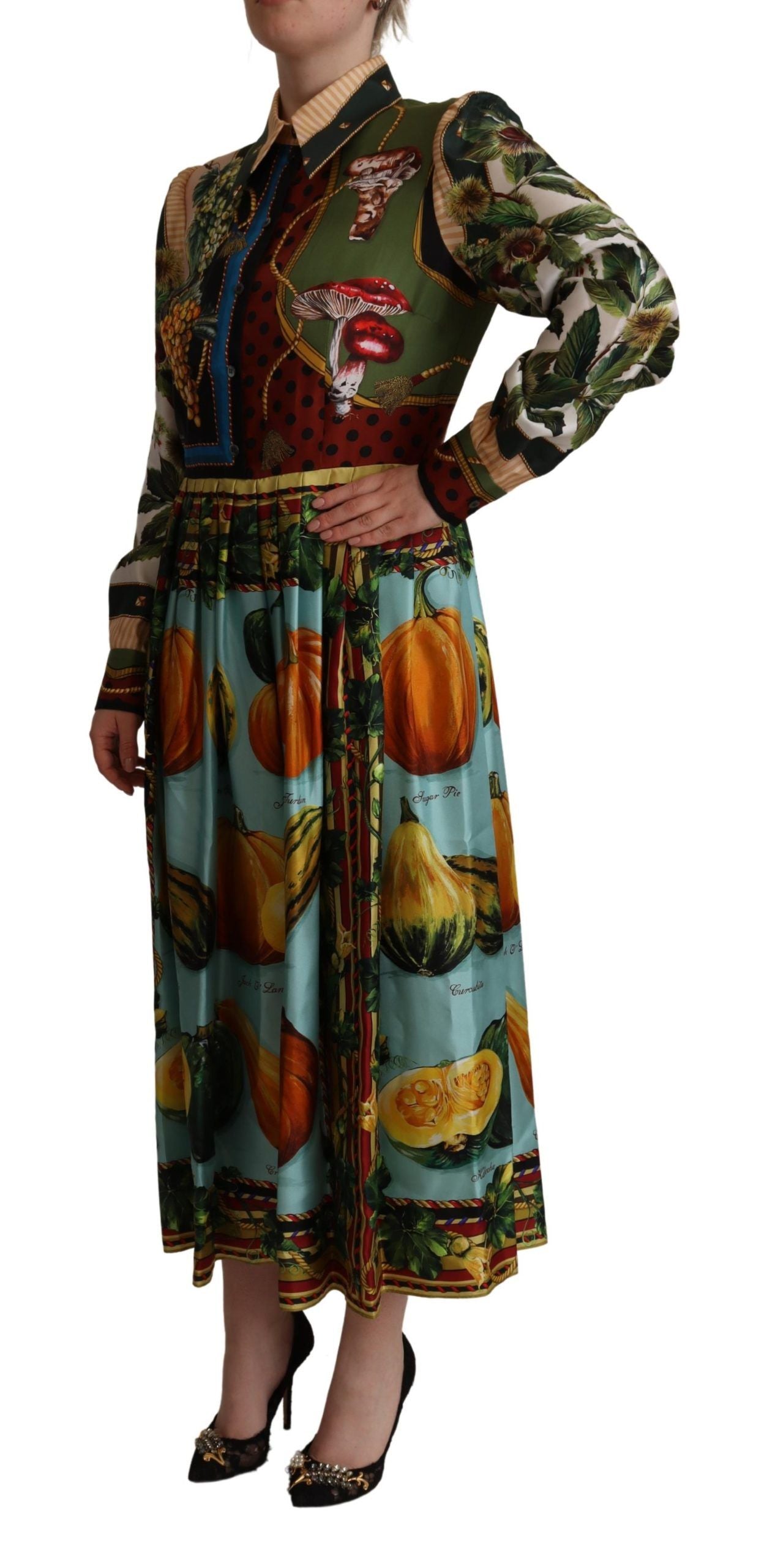 Dolce & Gabbana Elegant Multicolor Silk Long Dress