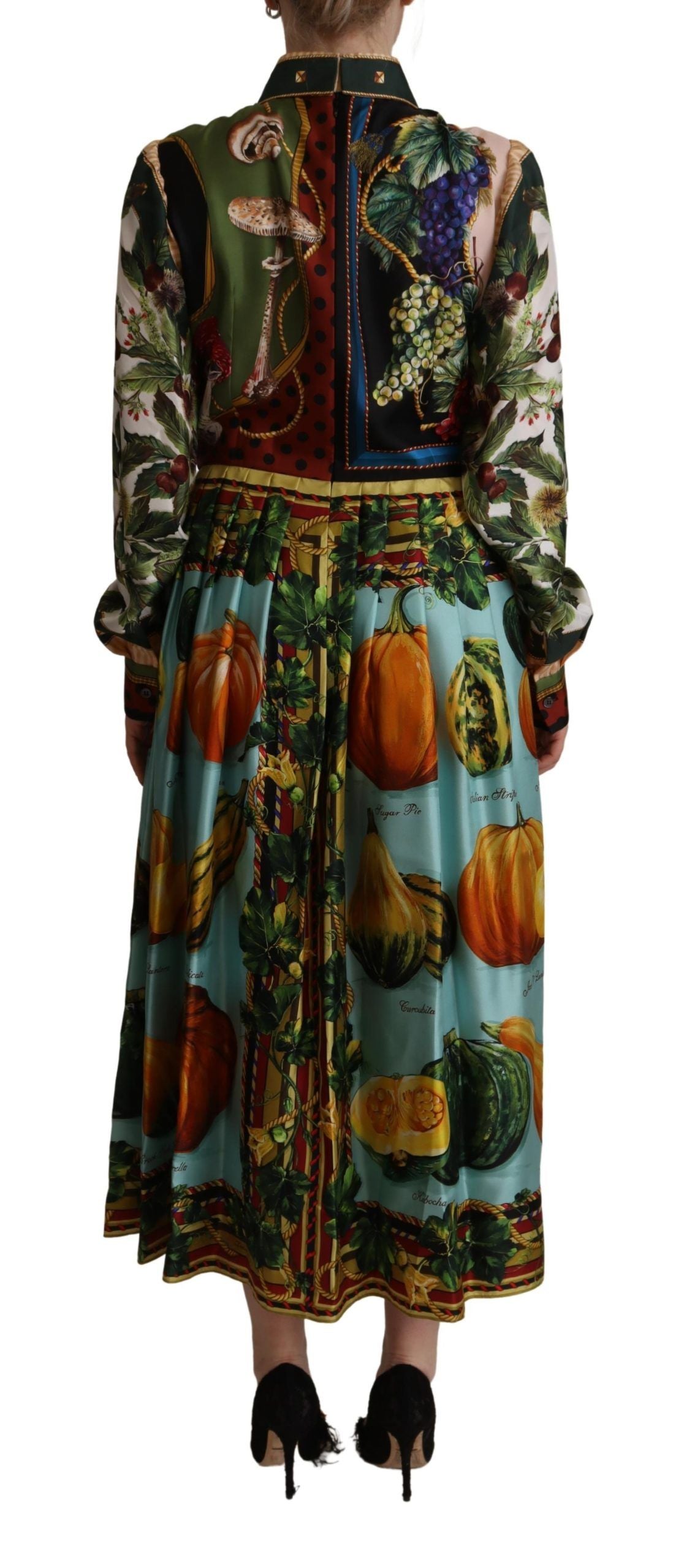 Dolce & Gabbana Elegant Multicolor Silk Long Dress