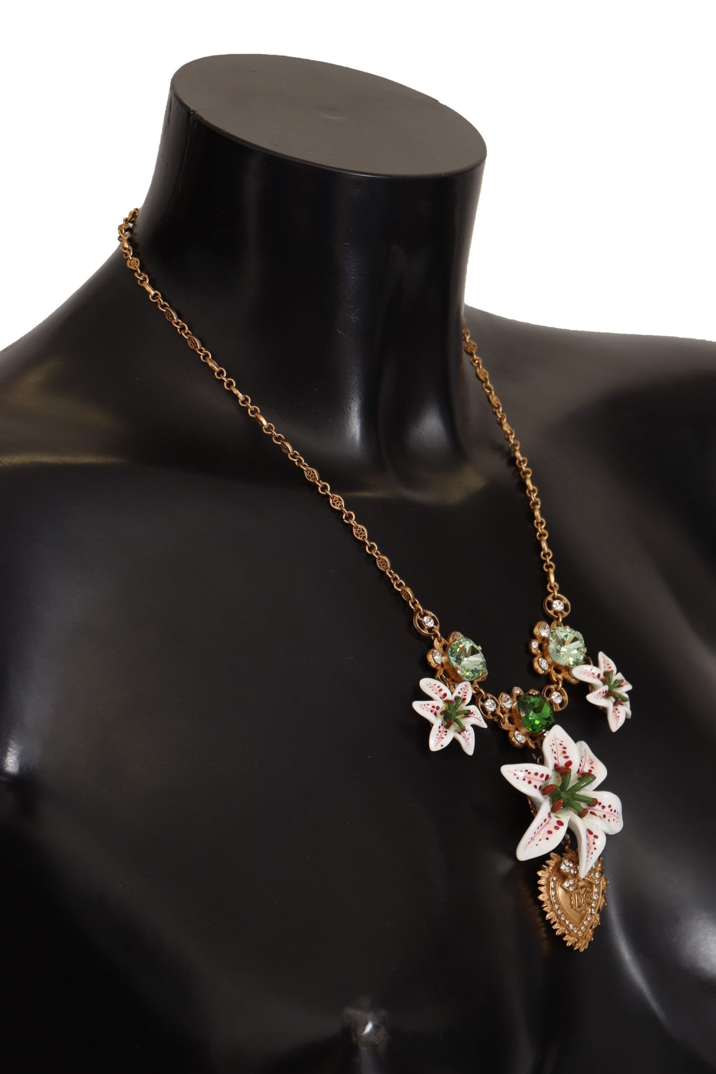 Dolce & Gabbana Elegant Amore Heart Floral Statement Necklace