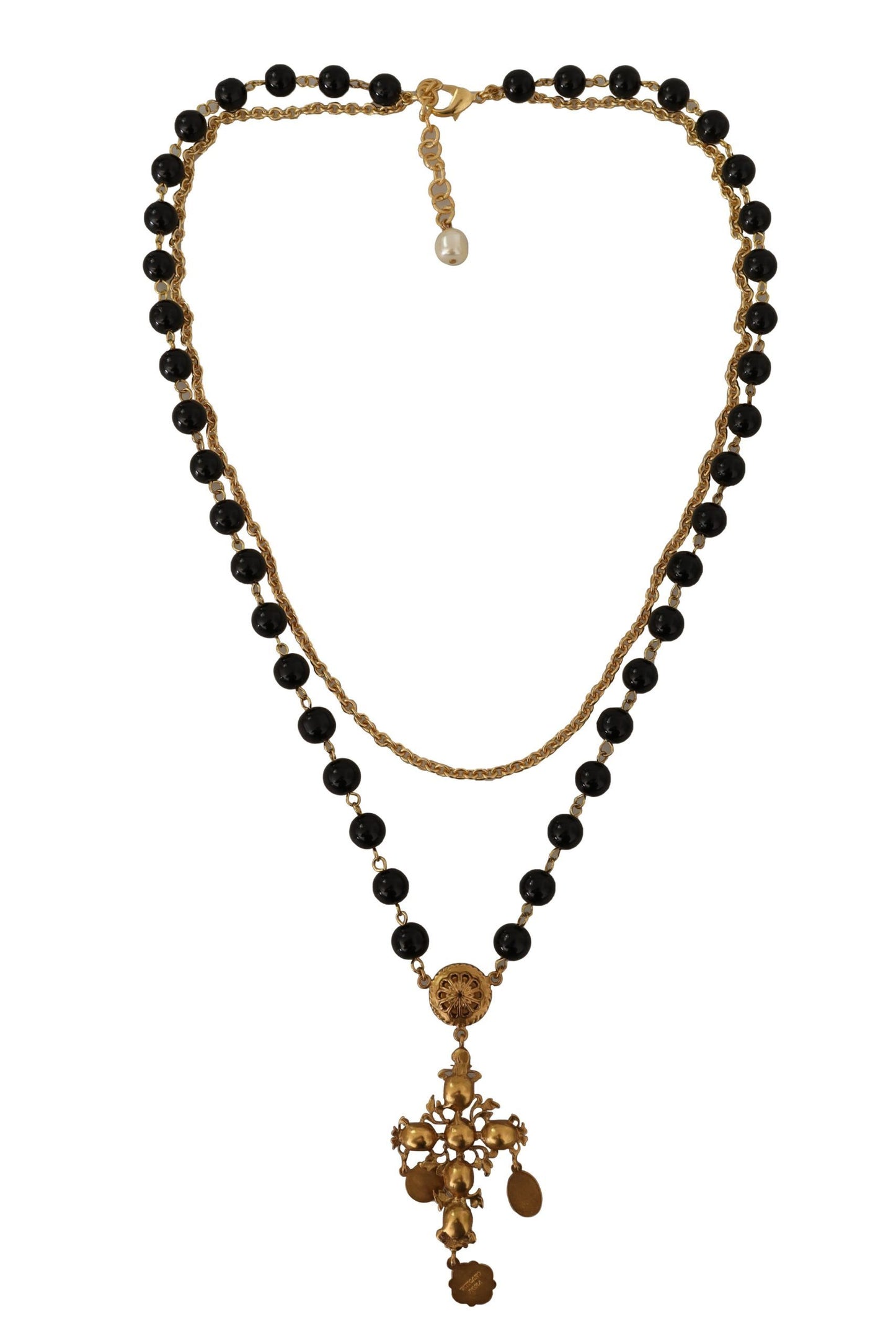 Dolce & Gabbana Elegant Charm Cross Necklace in Gold