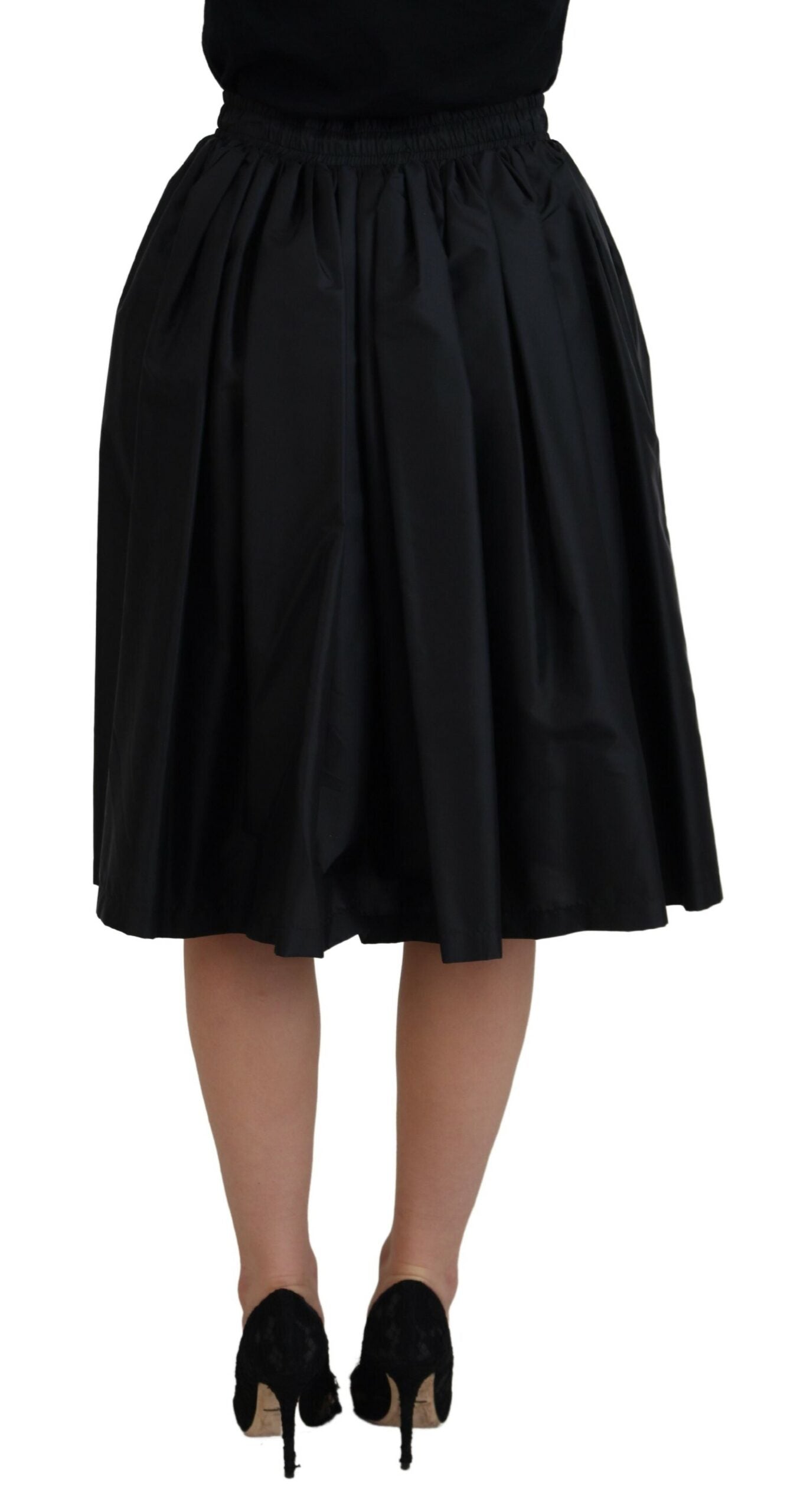 Dolce & Gabbana Elegant High Waist Midi Skirt in Black