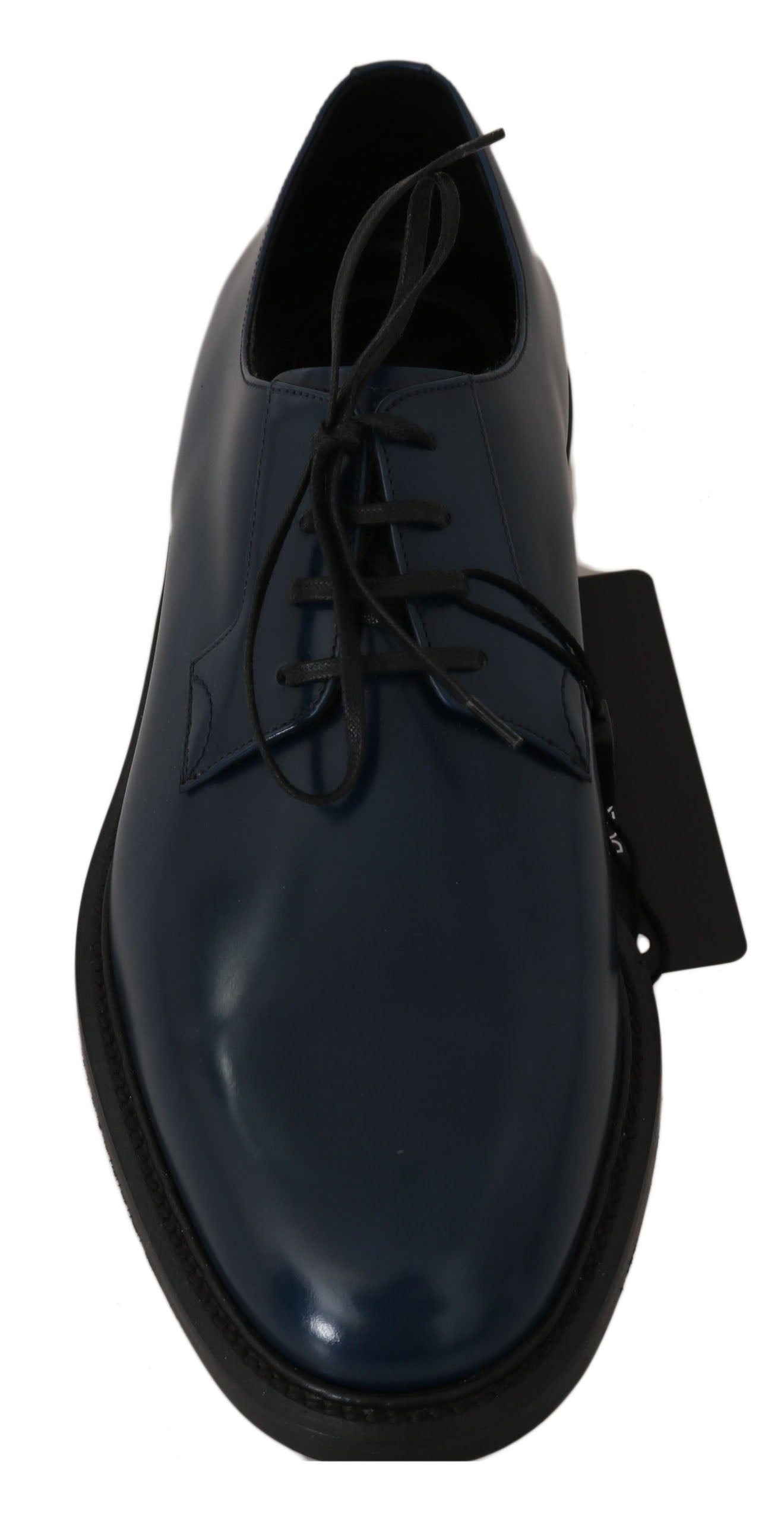 Dolce & Gabbana Elegant Blue Leather Derby Dress Shoes