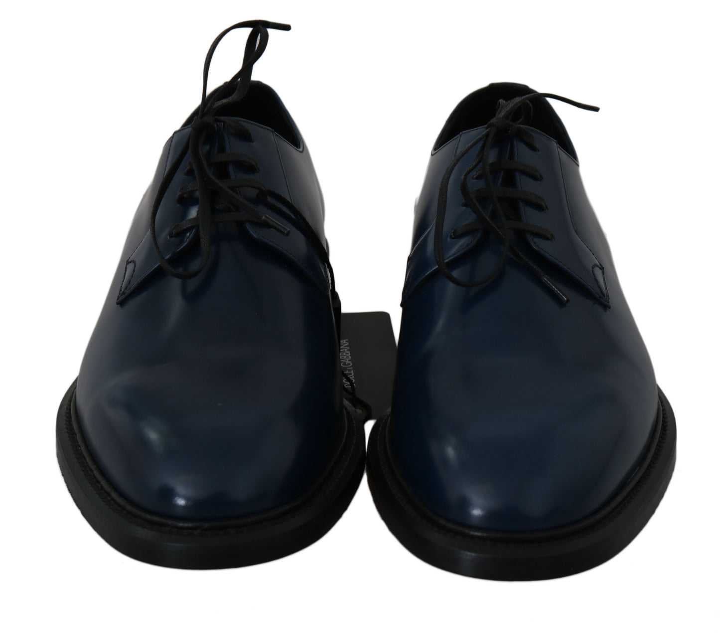 Dolce & Gabbana Elegant Blue Leather Derby Dress Shoes