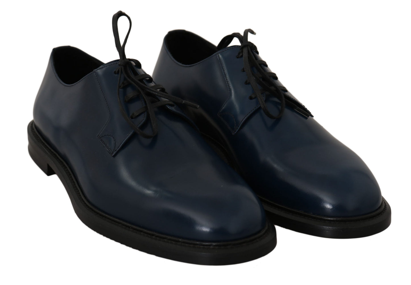 Dolce & Gabbana Elegant Blue Leather Derby Dress Shoes