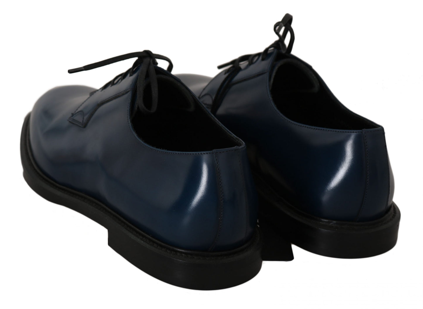 Dolce & Gabbana Elegant Blue Leather Derby Dress Shoes