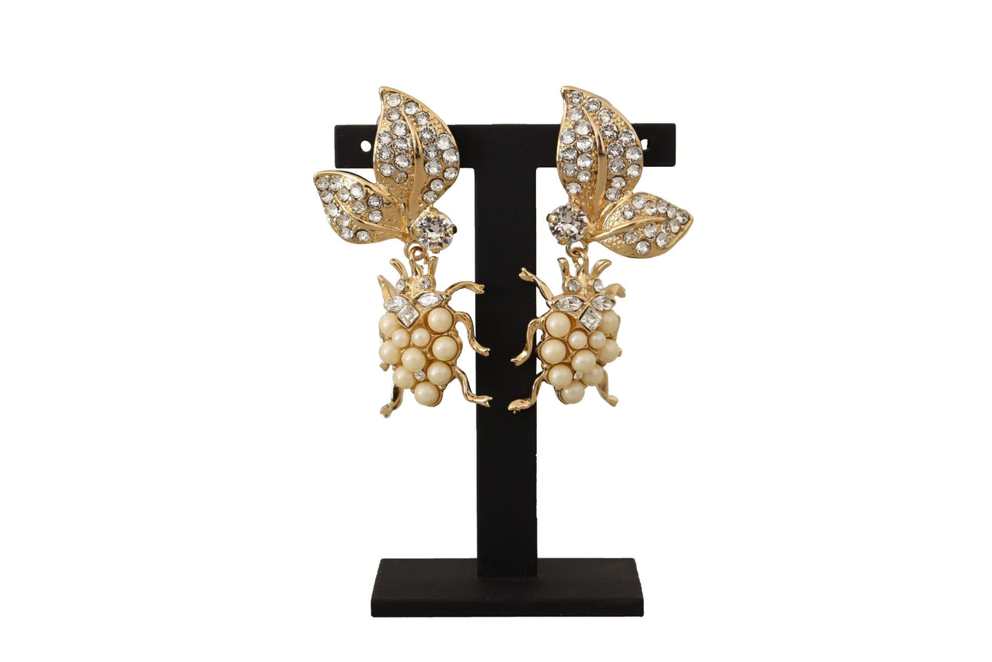 Dolce & Gabbana Chic Gold Beetle Clip On Earrings