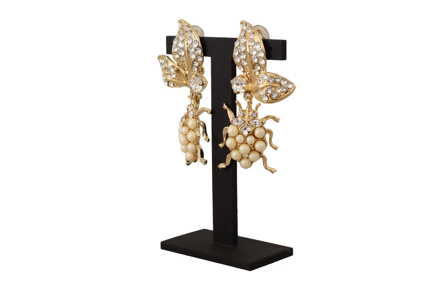 Dolce & Gabbana Chic Gold Beetle Clip On Earrings