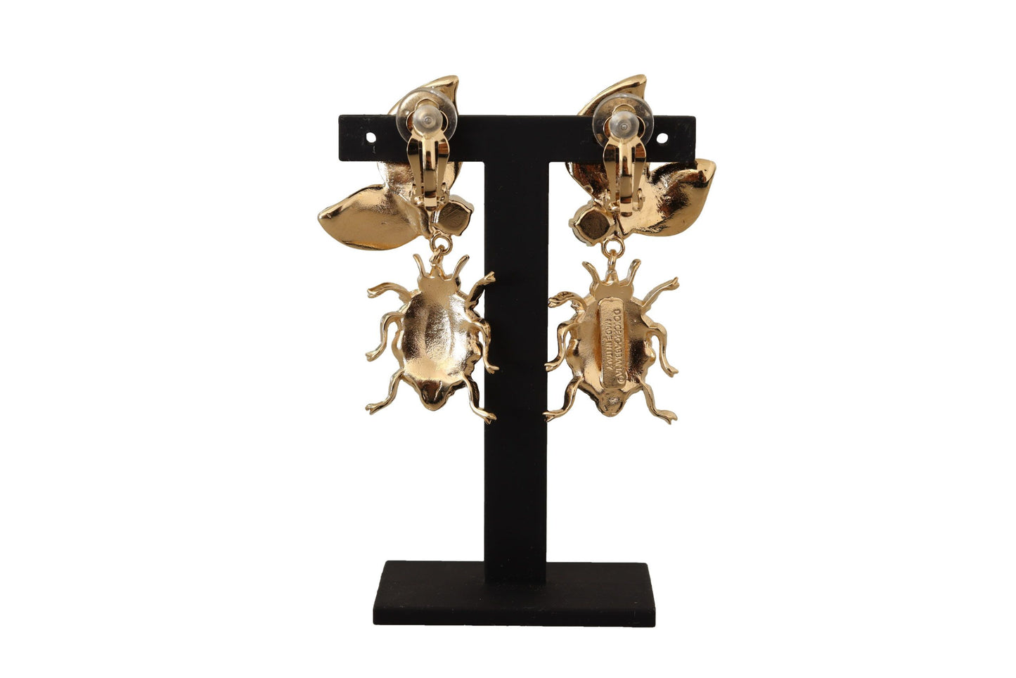 Dolce & Gabbana Chic Gold Beetle Clip On Earrings