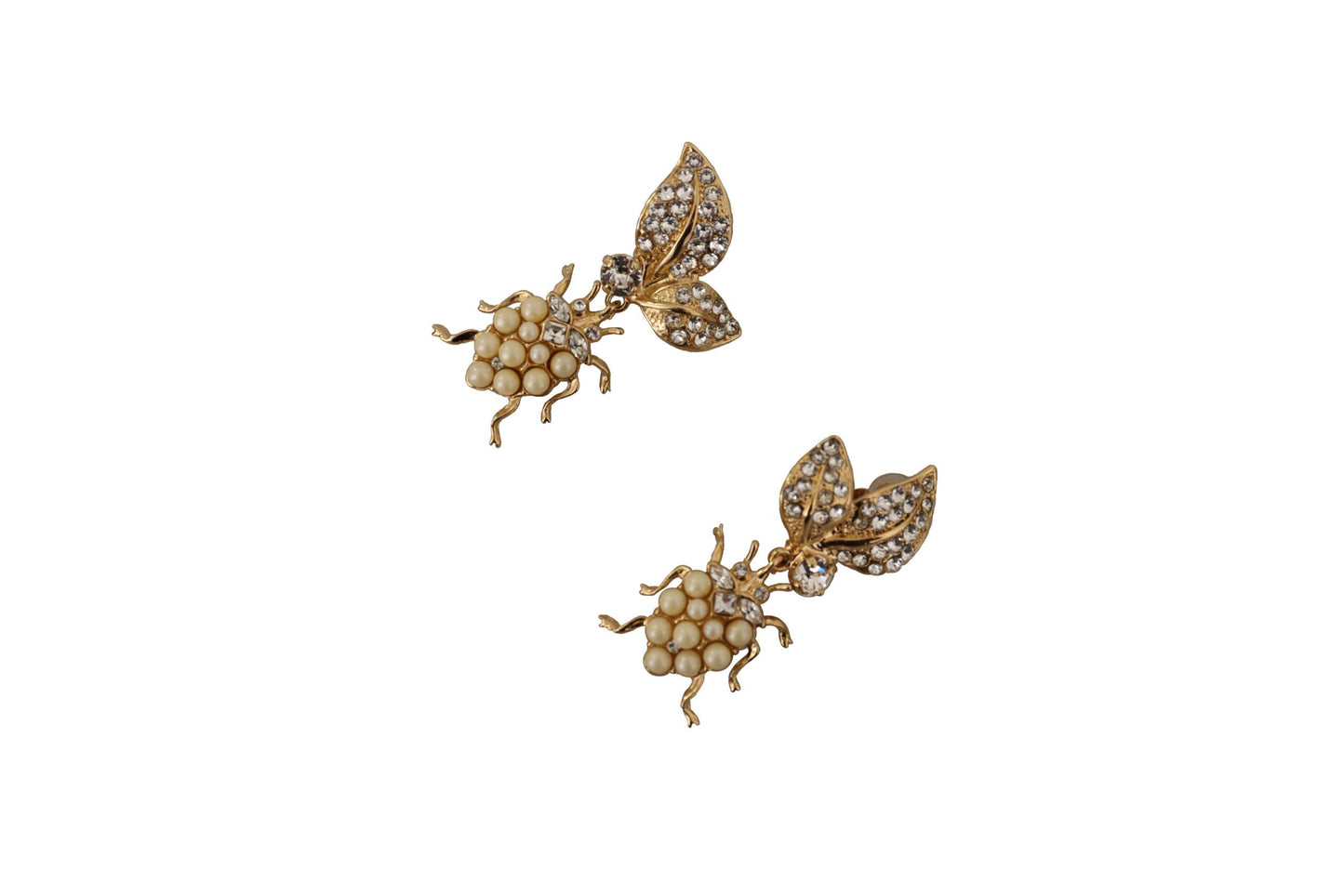 Dolce & Gabbana Chic Gold Beetle Clip On Earrings