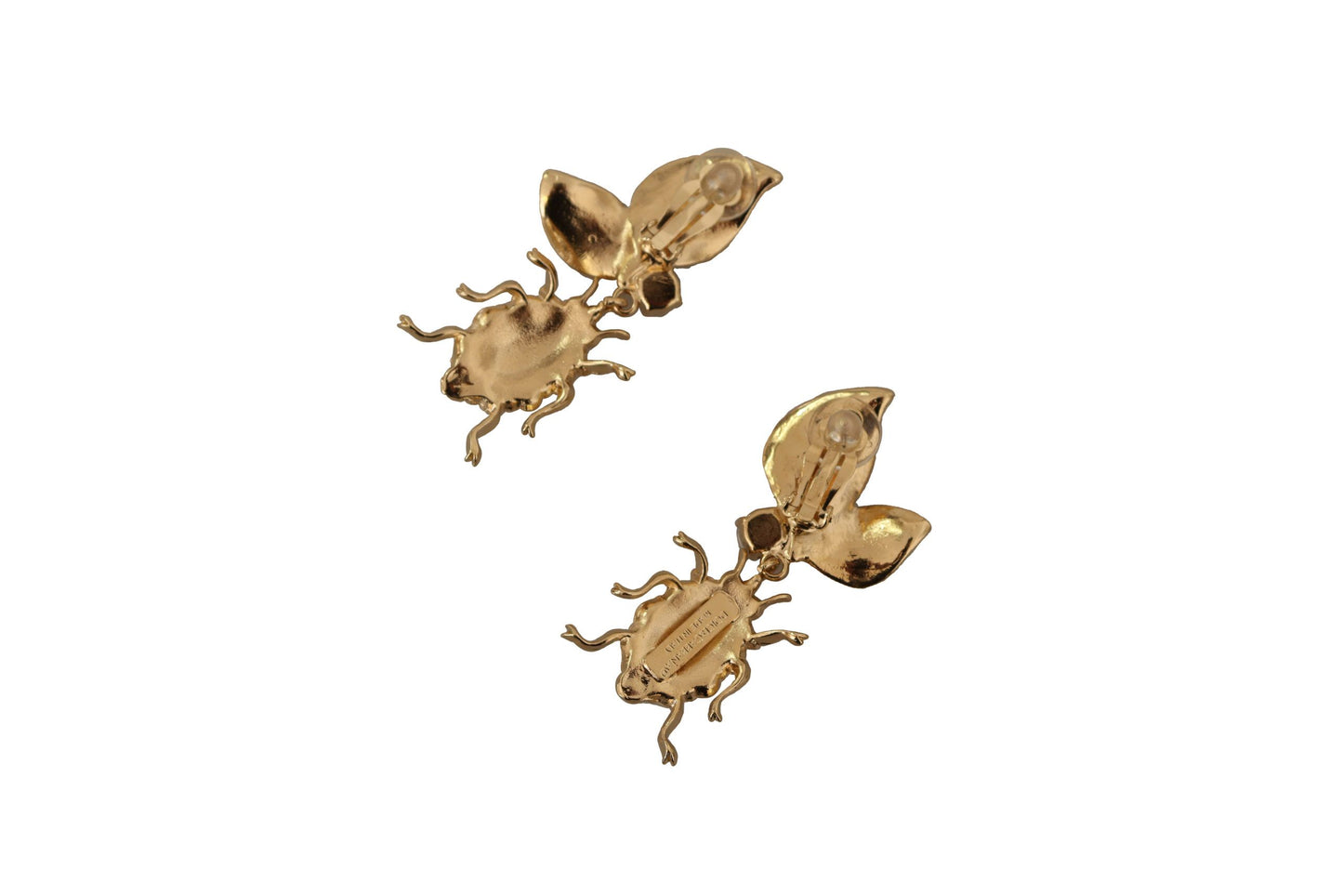 Dolce & Gabbana Chic Gold Beetle Clip On Earrings