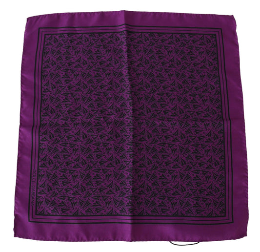 Dolce & Gabbana Elegant Purple Silk Pocket Square Handkerchief