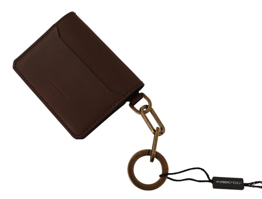 Dolce & Gabbana Elegant Medium Brown Leather Cardholder