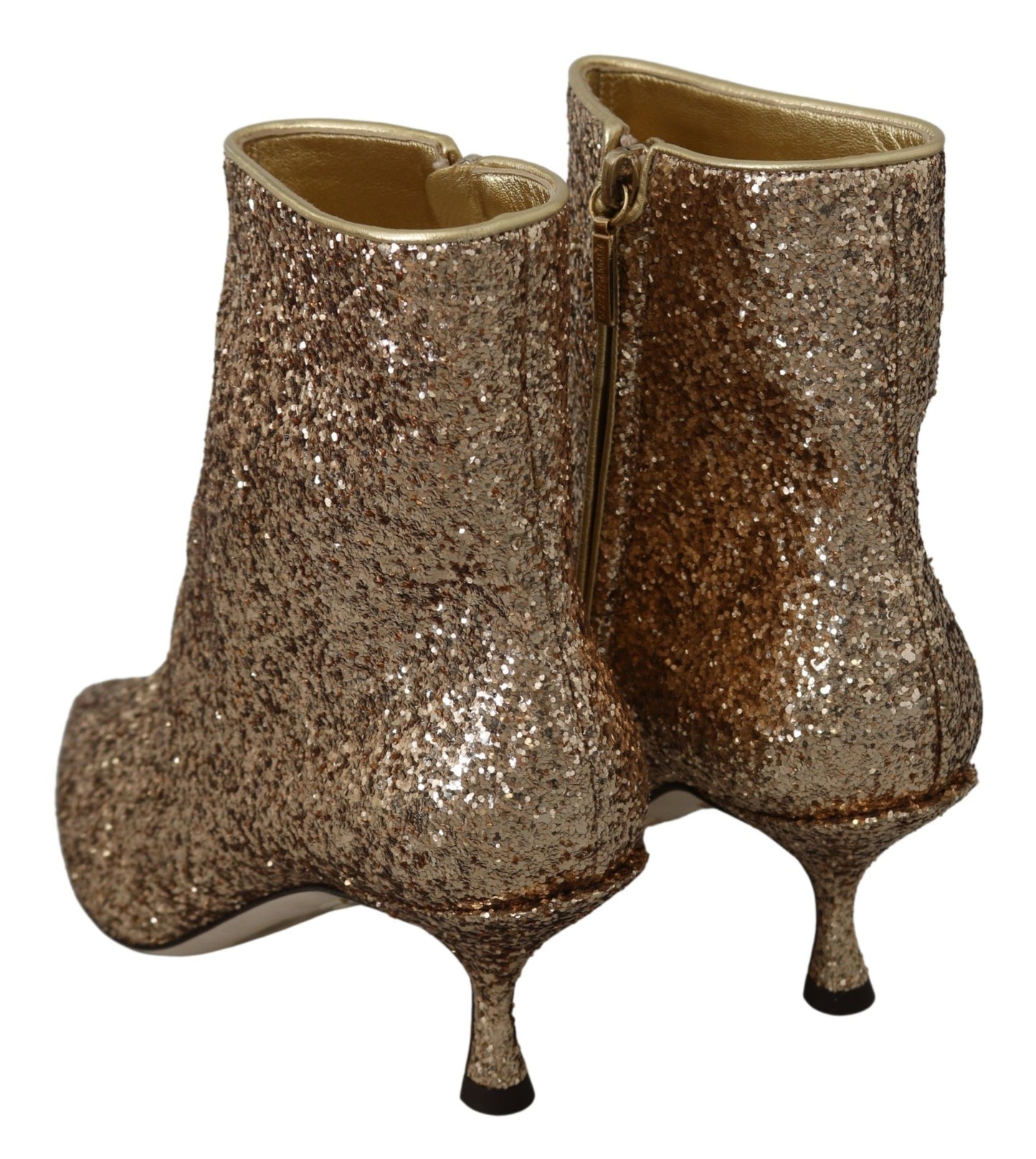 Dolce & Gabbana Glimmering Gold Sequined Leather Boots