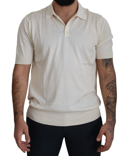 Dolce & Gabbana Elegant Ivory Silk Polo T-Shirt