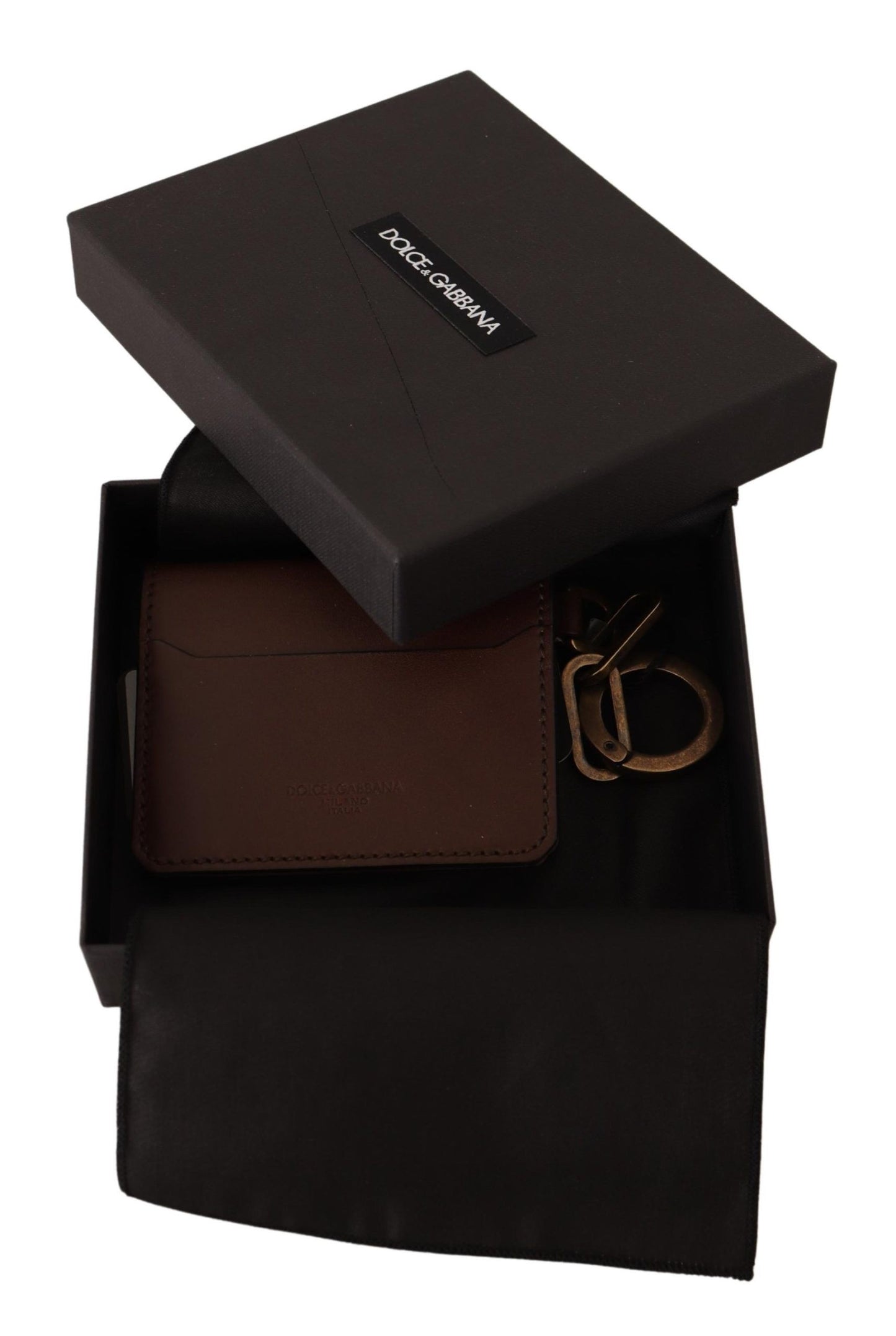 Dolce & Gabbana Elegant Medium Brown Leather Cardholder