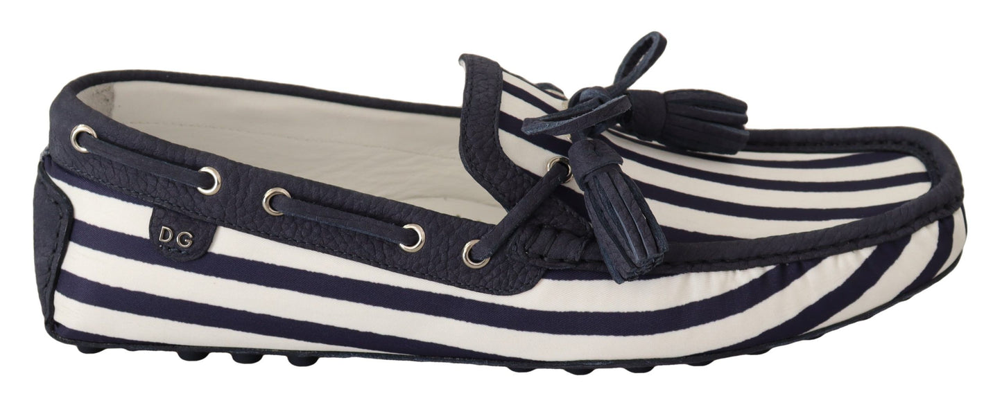 Dolce & Gabbana Elegant Striped Leather Loafers