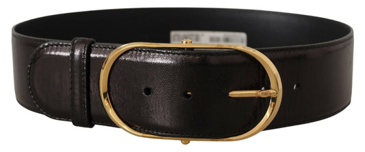 Dolce & Gabbana Elegant Black Leather Logo Belt