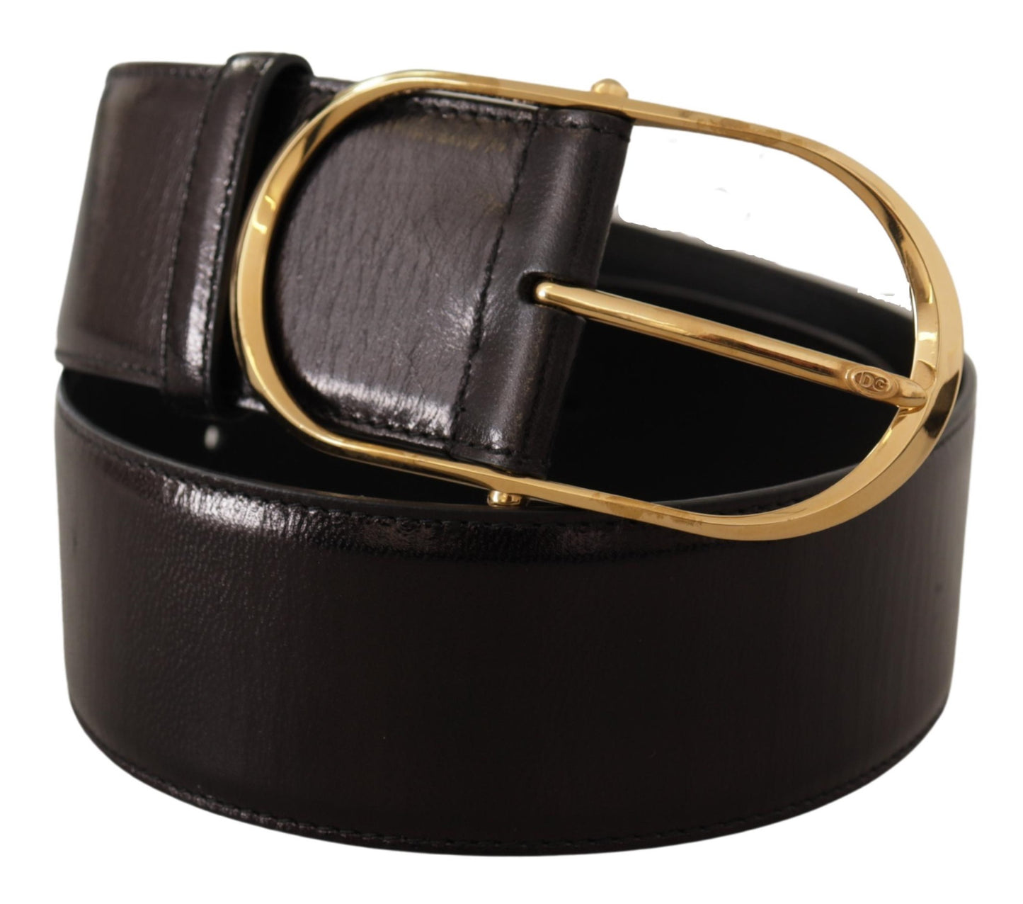 Dolce & Gabbana Elegant Black Leather Logo Belt