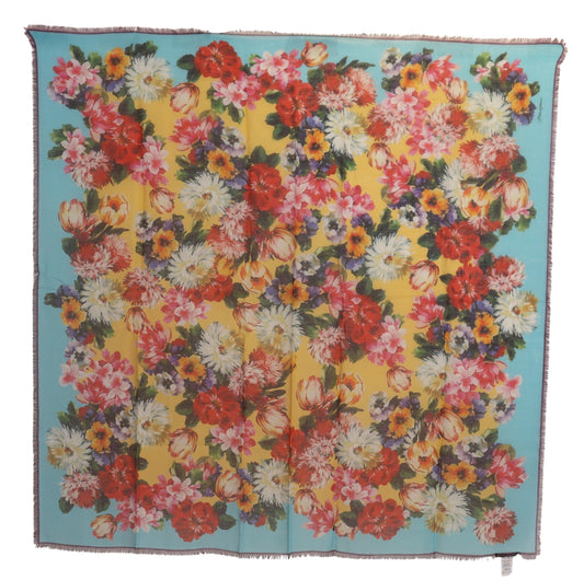 Dolce & Gabbana Elegant Floral Cashmere Silk Scarf