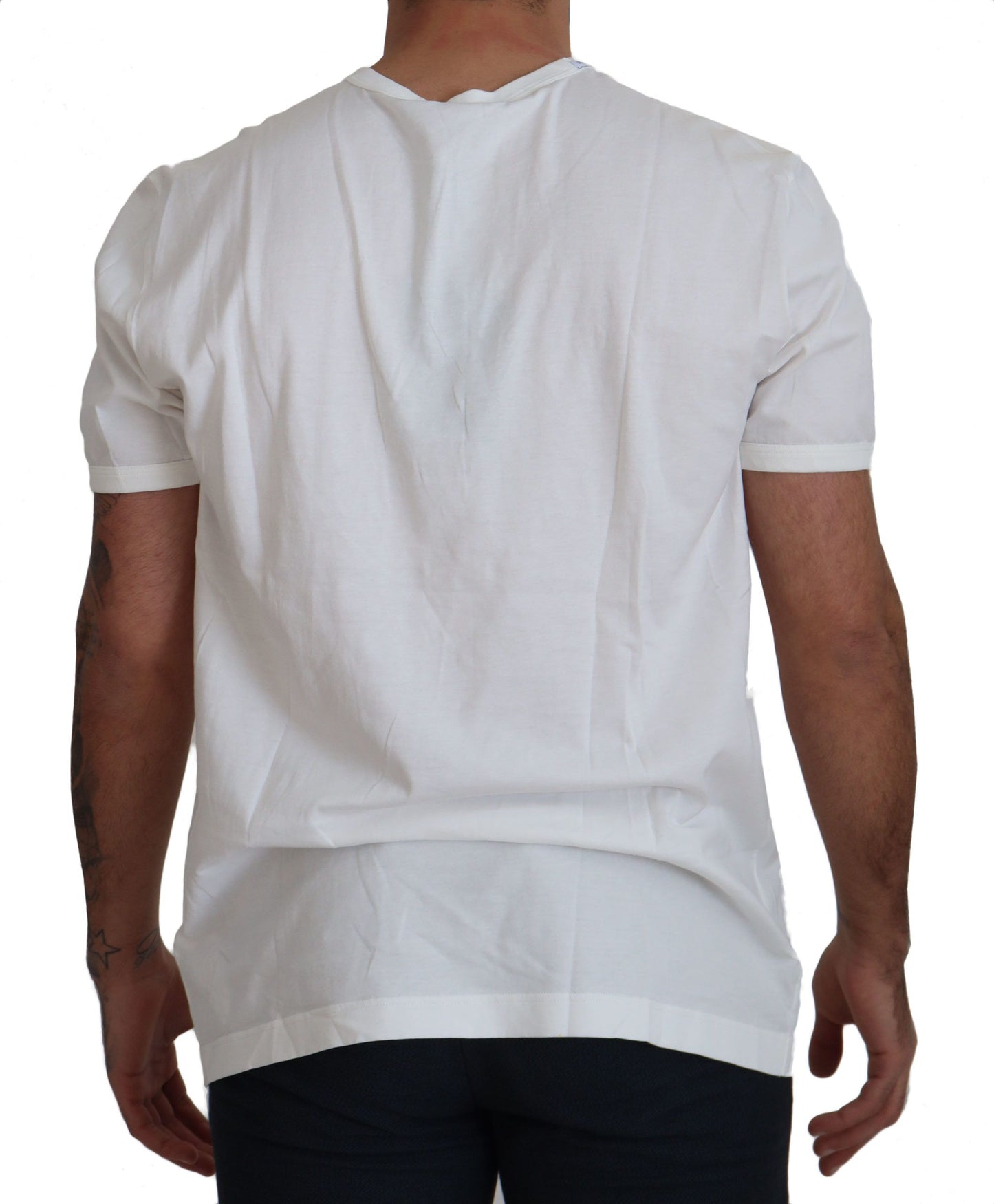 Dolce & Gabbana Elegant White Cotton Tee With Logo Detail