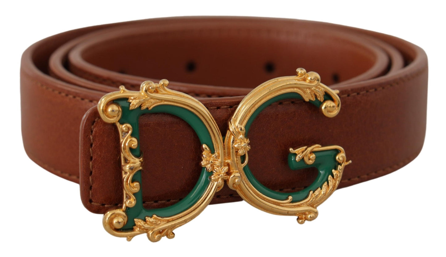 Dolce & Gabbana Elegant Leather Belt with Logo Buckle