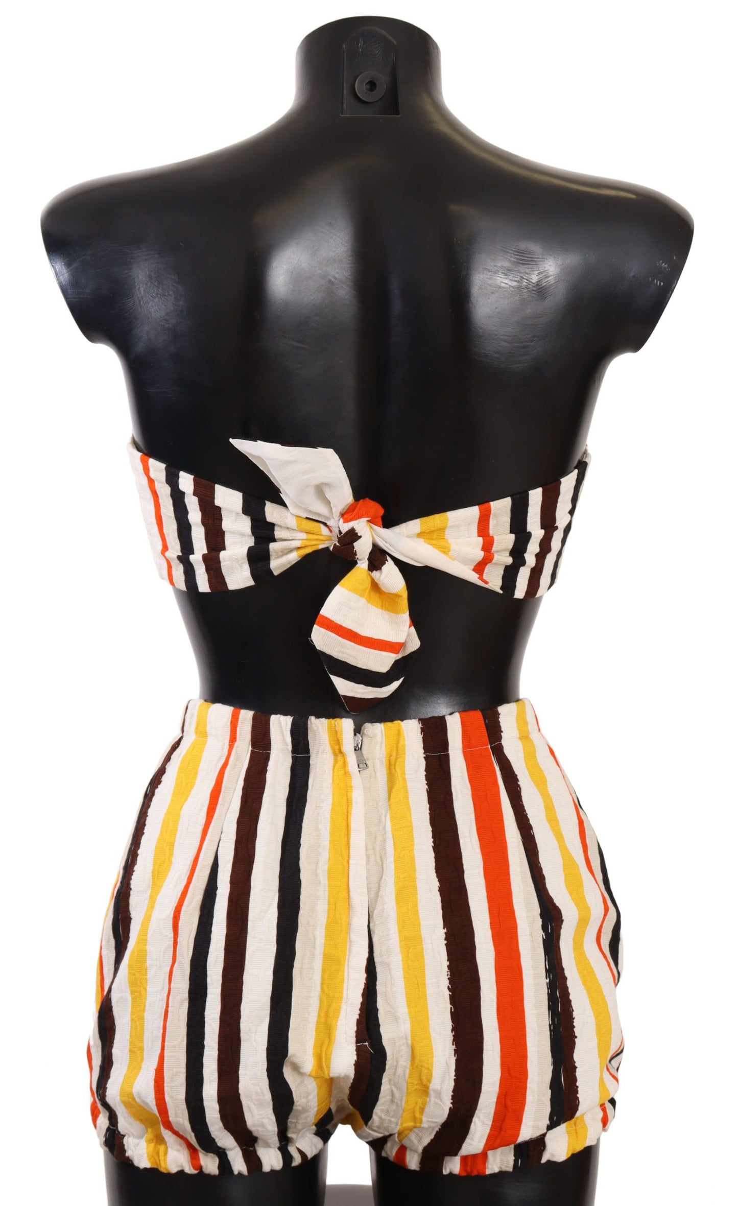 Dolce & Gabbana Chic Striped Bandeau & Shorts Set