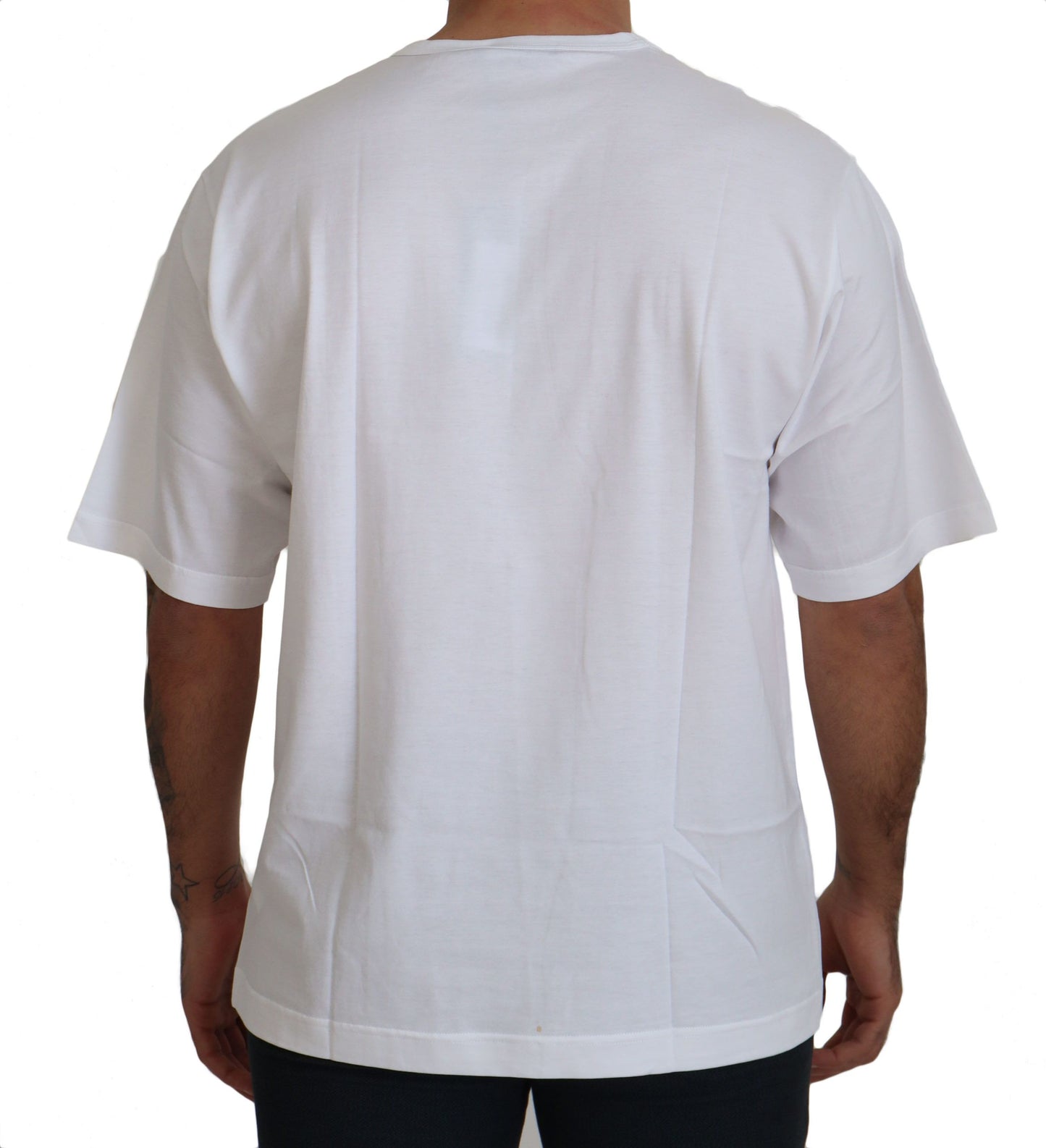 Dolce & Gabbana Elegant White Cotton Crew Neck Tee