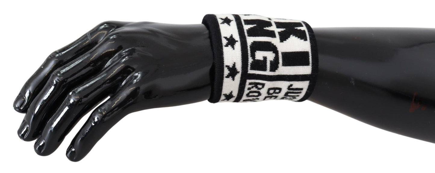 Dolce & Gabbana Elegant Monochrome Wool Wrist Wrap