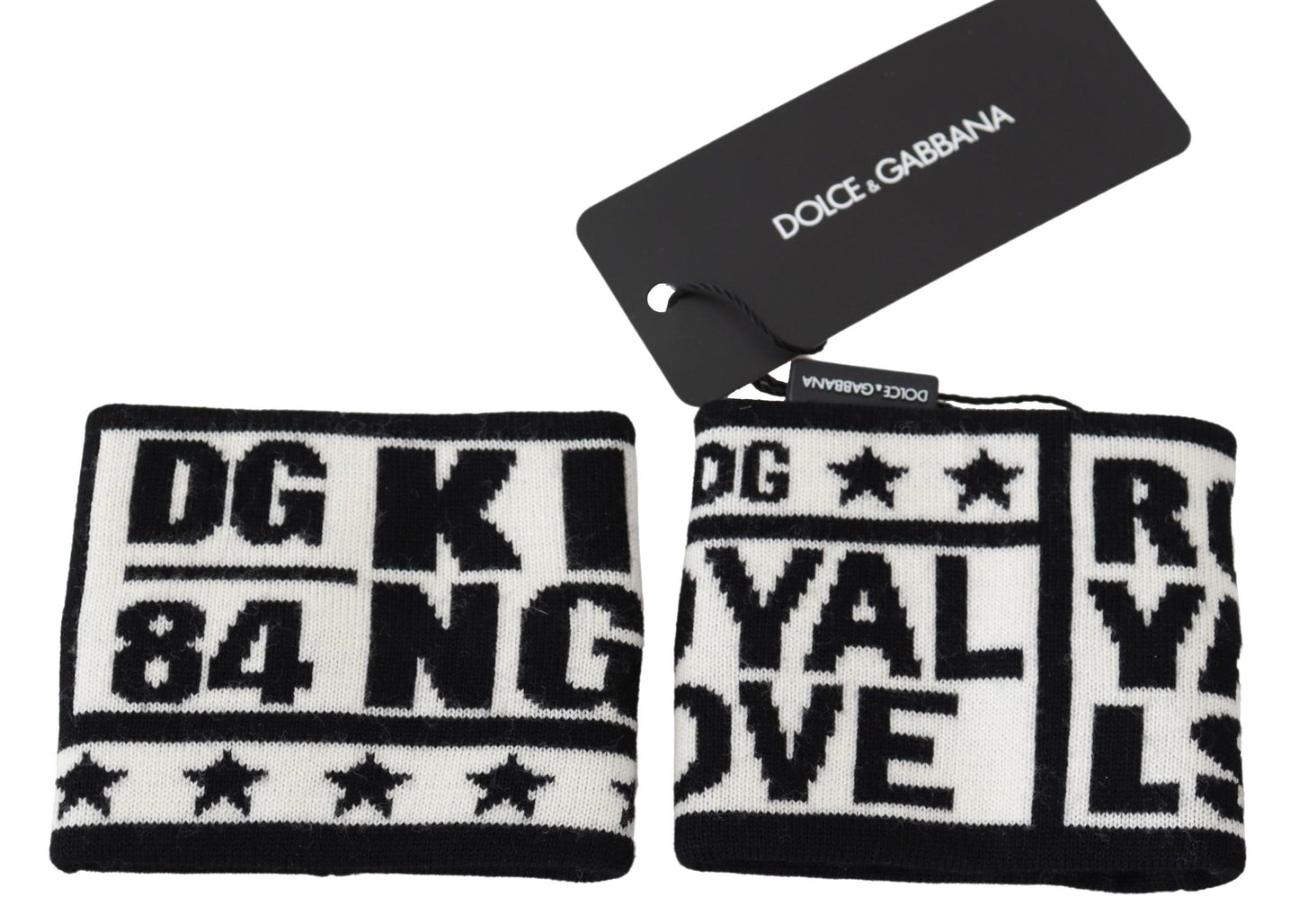 Dolce & Gabbana Elegant Monochrome Wool Wrist Wrap