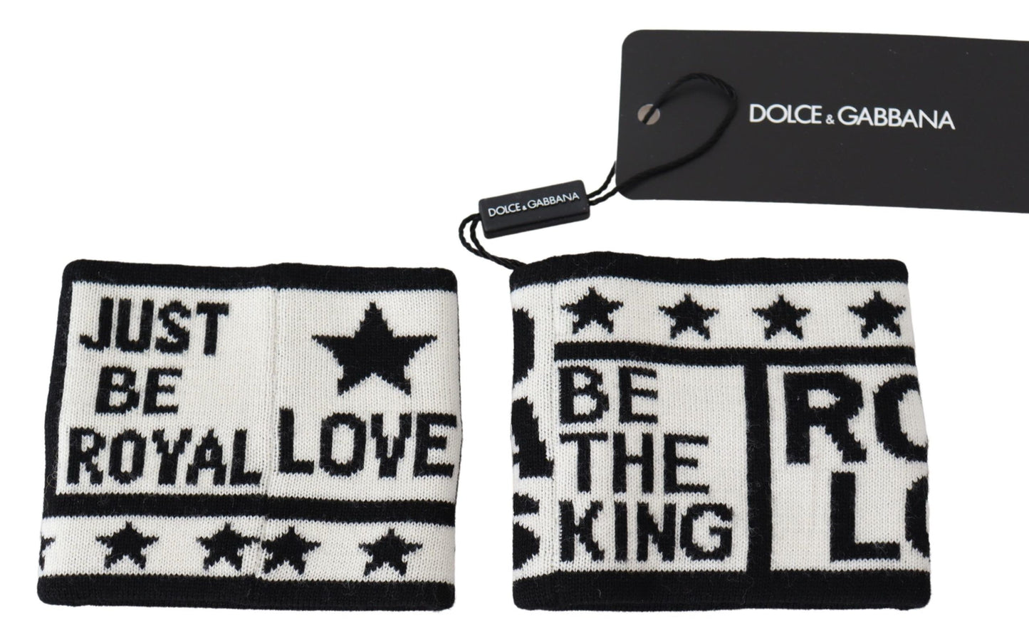 Dolce & Gabbana Elegant Monochrome Wool Wrist Wrap