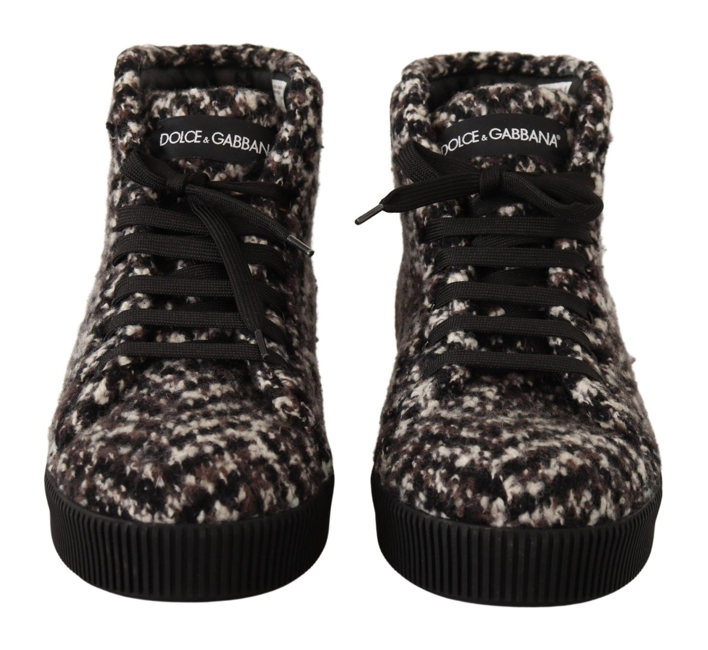 Dolce & Gabbana High-End Chevron High Top Sneakers in Brown