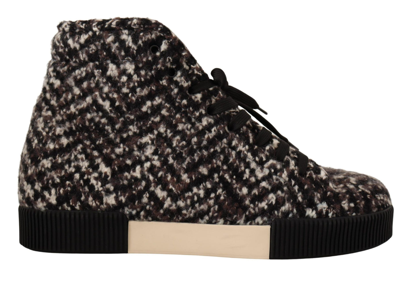 Dolce & Gabbana High-End Chevron High Top Sneakers in Brown