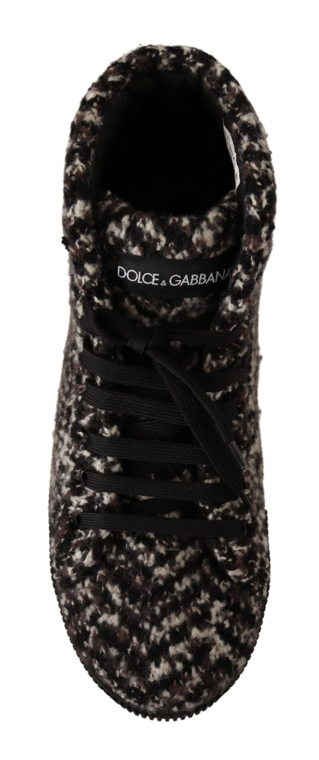 Dolce & Gabbana High-End Chevron High Top Sneakers in Brown