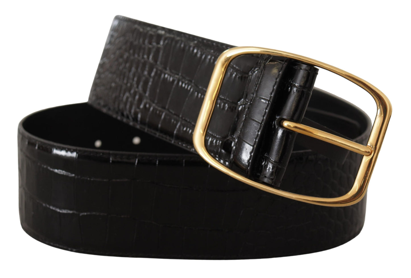 Dolce & Gabbana Elegant Leather Belt with Logo-Engraved Buckle