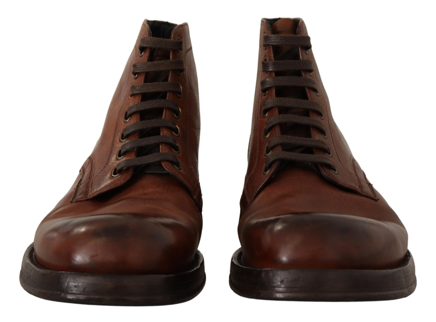 Dolce & Gabbana Elegant Brown Leather Ankle Boots