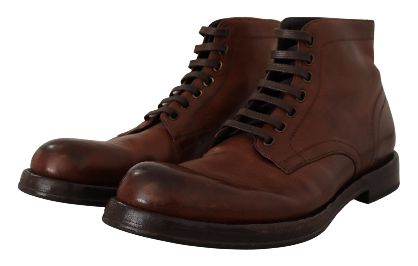 Dolce & Gabbana Elegant Brown Leather Ankle Boots