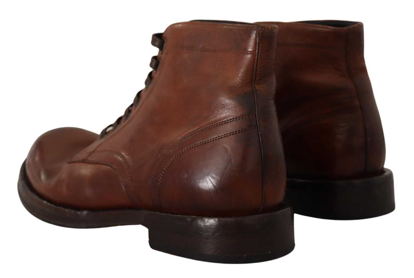 Dolce & Gabbana Elegant Brown Leather Ankle Boots