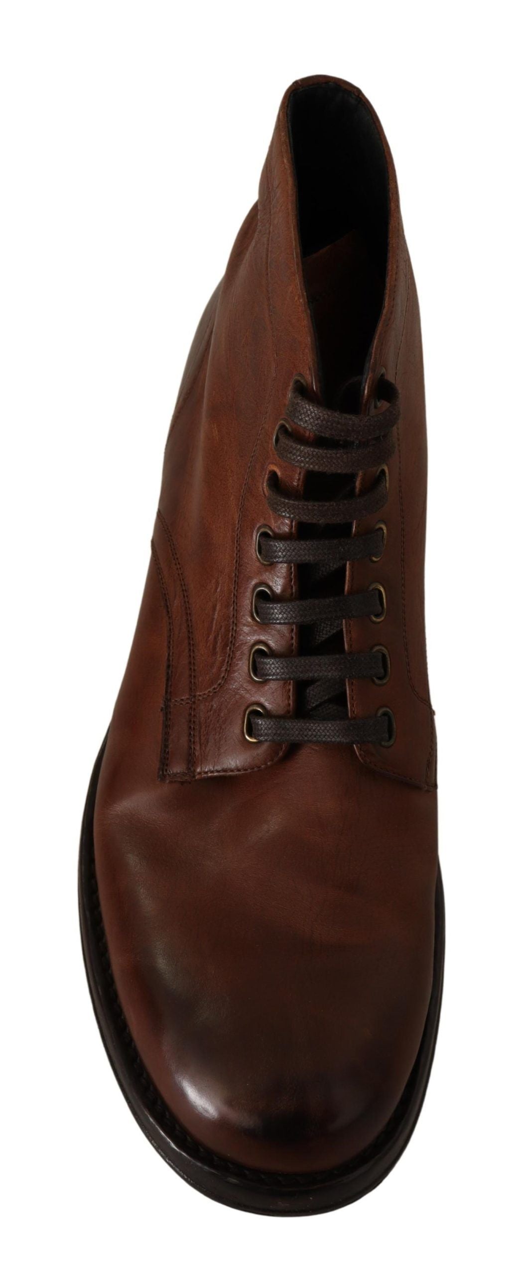 Dolce & Gabbana Elegant Brown Leather Ankle Boots