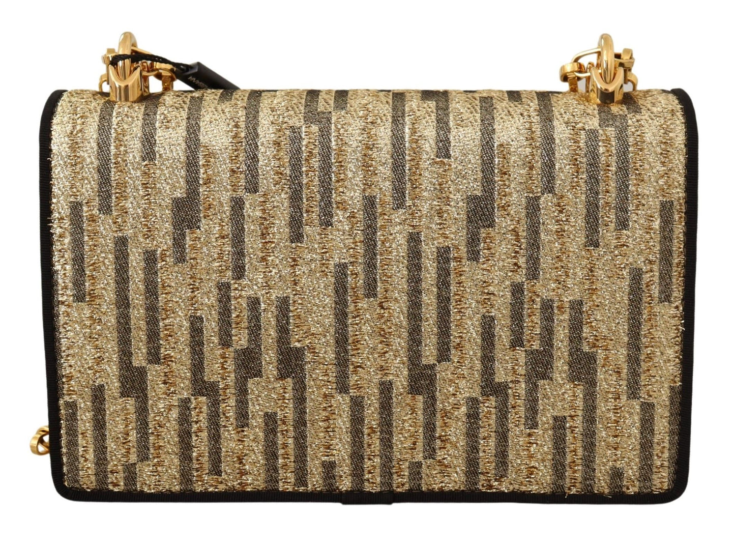 Dolce & Gabbana Elegant Gold & Black Evening Clutch